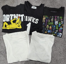 Bundle Of 5 Boys T-Shirts Size 14/16 L - various brands, various graphic designs