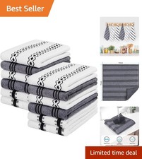12-Pack Microfiber Cleaning Cloths - Lint Free Highly Absorbent Kitchen Towels