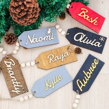 8PCS Personalized Christmas Stocking Tags, Stocking Name Tags, Farmhouse Name...