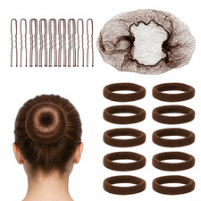 Brown Hair Net Set for Ballet Bun   60 Pcs Dance Bun Kit