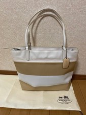 COACH Tote Bag White Beige