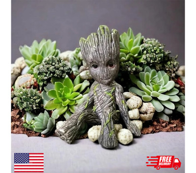 Miniature Fairy Garden Sitting Groot Figurine PVC Statue Groot in for Kids Home