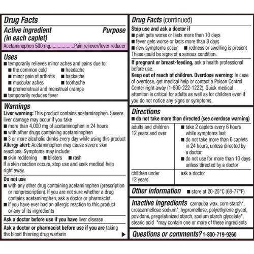 Equate Extra Strength Acetaminophen 500mg 200 Ct | Pain Reliever & Fever Reducer