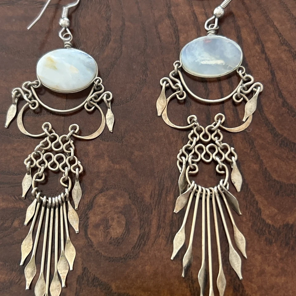 Pendientes candelabros. Cuarzo plateado Foto 2 de 4