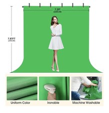 Green Screen Backdrop Kit 8 X 7.2 FT Portable Greenscreen Background With Stand