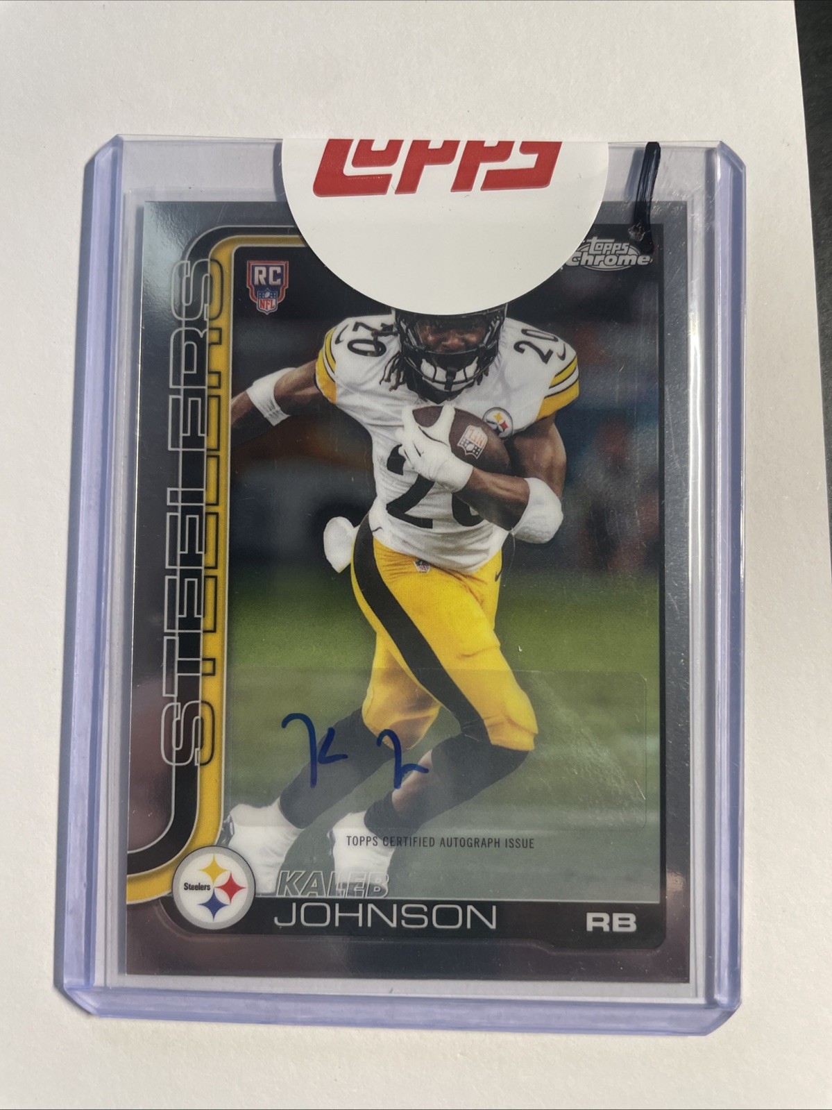 2025 Topps Chrome #RA-KJ Kaleb Johnson Chrome Rookie Autographs