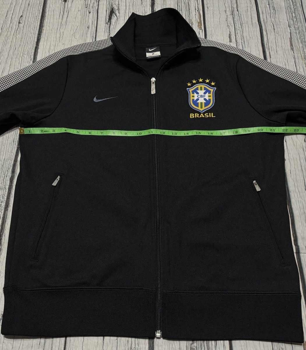 Nike 2013 Brazil Soccer Football Black Track Jacket Full Zip Size