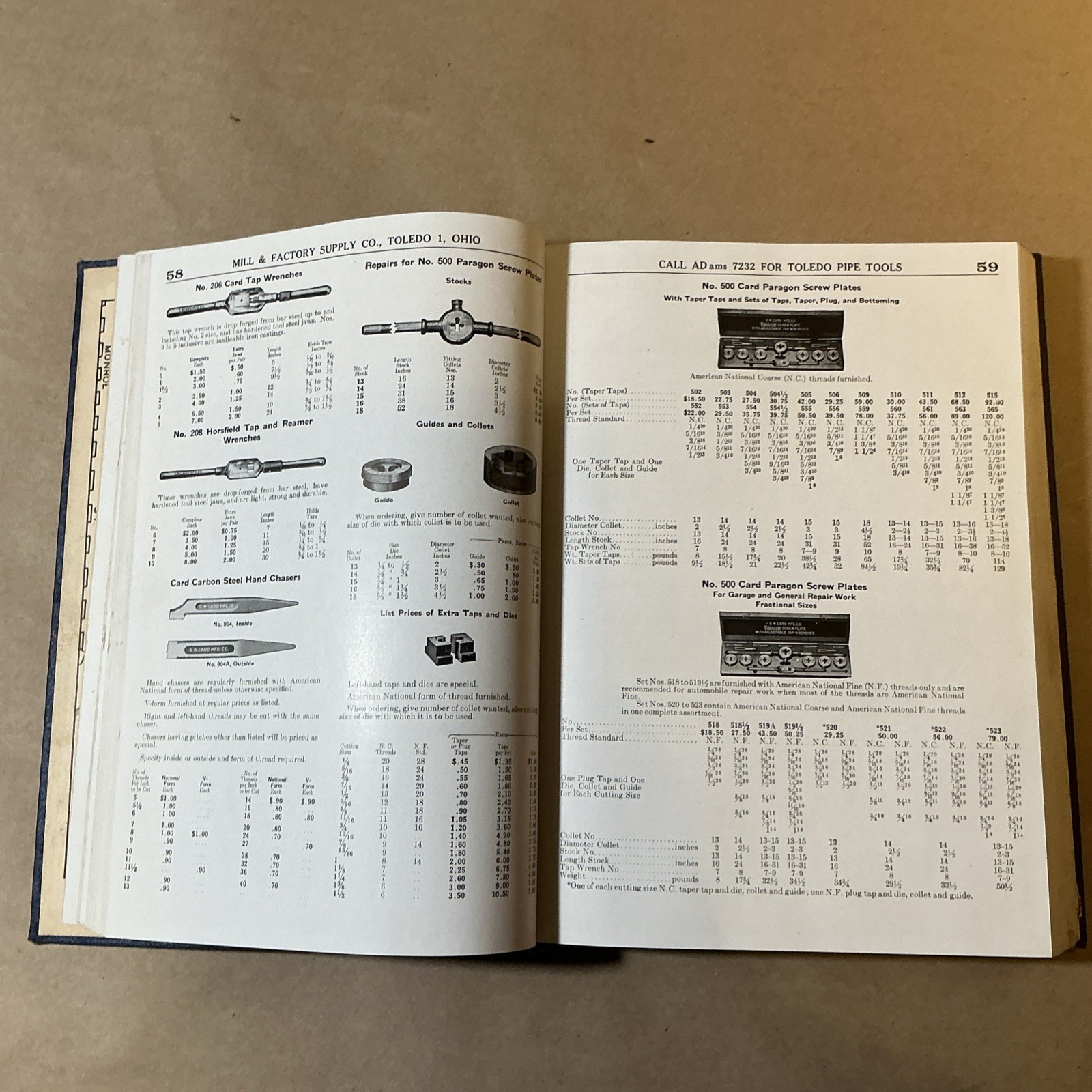1946 Mill & Factory Supply Co. Industrial Supply Catalog Toledo Ohio INV-AA46