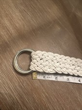 Vintage Polo Ralph Lauren D-Ring Belt White 48  Pony Brass Buckle Preppy 90s 80s