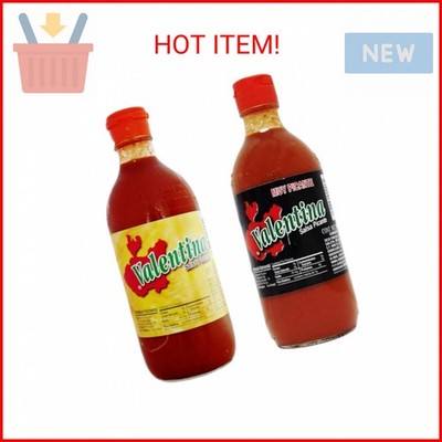 Valentina hot & extra hot sauce , black & yellow label 12,5 oz (pack of 2)