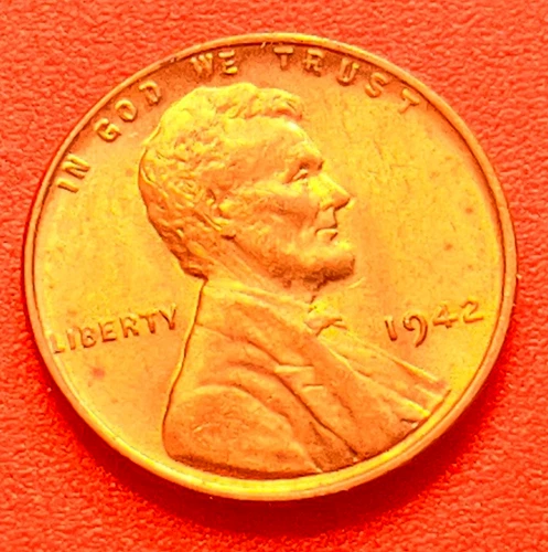 1942-P Lincoln Wheat Cent Penny GEM RED BU From an Original Bank Roll
