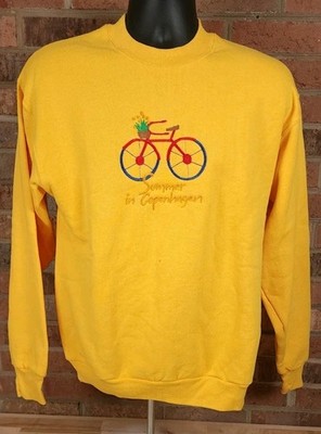 Screen Stars Fruit Of The Loom Yellow Summer In Copenhagen Sweatshirt Medium USA