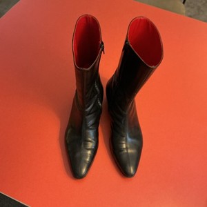Men’s Beatwear Lennon Black Leather Mid-Calf Zip Boots US 13 Leather Sole