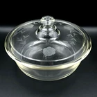 Pyrex Round Baking Dish 168 with Etched Glass Lid 268 Clear Floral Flowers
