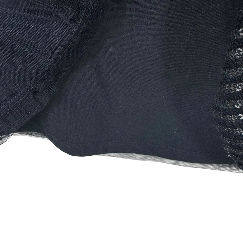 Blusa sin mangas By Chico's negra de nailon de algodón con lentejuelas forrada frontal cuello redondo S Foto 4 de 4