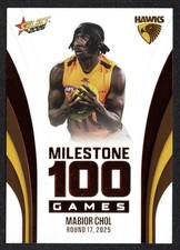 2026 AFL FOOTY STARS MILESTONE HOBBY CARD - [HAWTHORN] - MGH57 Mabior CHOL /250