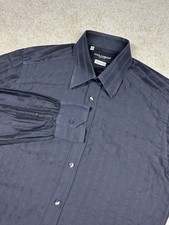 DOLCE & GABBANA MENS BLACK DRESS SHIRT Tailored Fit SIZE 16.5 42 MADE IN ITALY