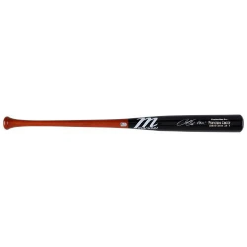 Murciélago Modelo Juego Marucci Firmado por Francisco Lindor New York Mets con "¡LGM!" Insc Foto 2 de 3