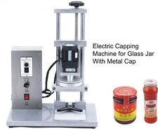 Metal Electric Glass Bottle Lug Capping Machine/Jam Jar Cap Closure Sealer 110V