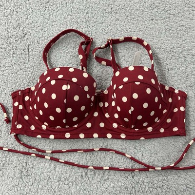 Adore Me Swim Bikini Top Womens Size 36A Beach Swimwear Polka Dot