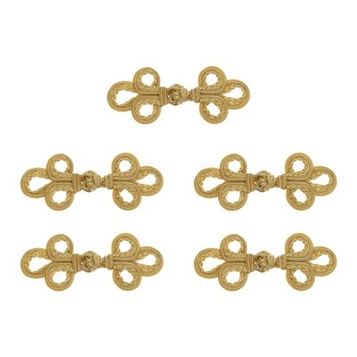 5 Pairs Chinese Knots Frog Buttons  Light Tan Sewing Buttons Fasteners