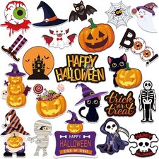 Halloween Magnets Decorations Stickers, 22pcs Pumpkin Ghosts Halloween Style-B