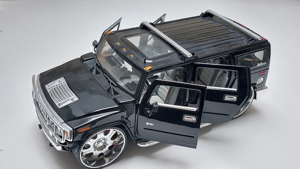 1:18 Maisto Hummer H2 All Stars nero RARO raro da vetrina mai usato o scatola originale - Immagine 3 di 4