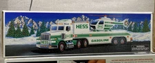 1995 Hess Toy Truck And Helicopter Friction Motor & Lights New In The Box Chrome
