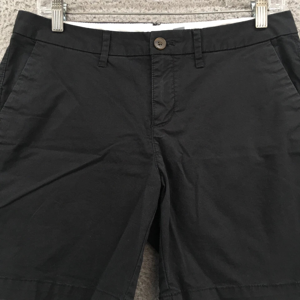Old Navy Chino Shorts Womens 4 (actual 32x7) Black Cotton Blend Mid Rise Zip Fly - Image 2 of 4