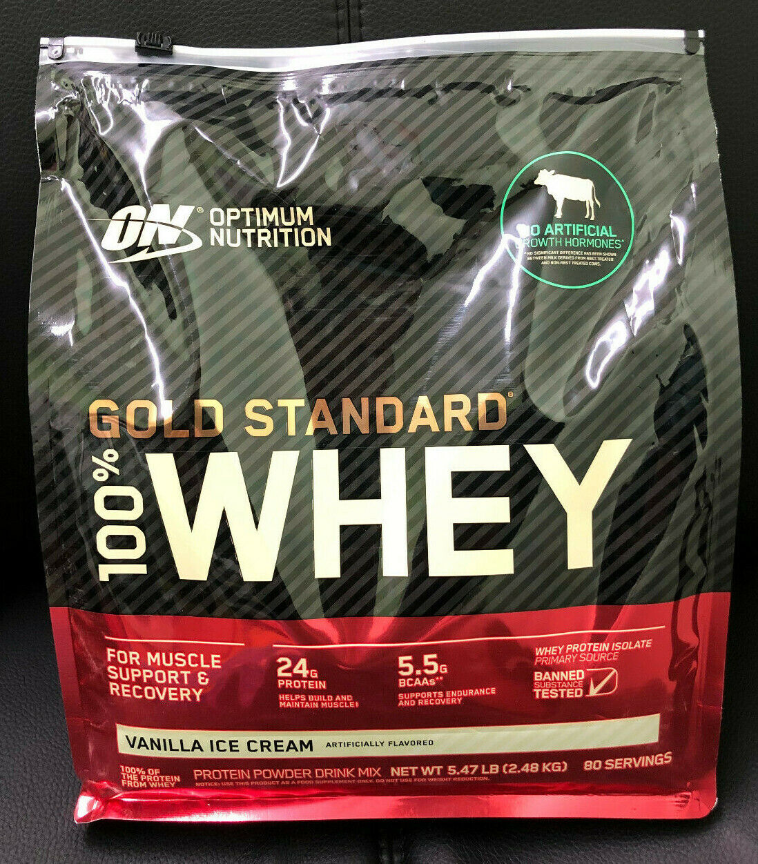 Optimum Nutrition Gold Standard 100% Whey Protein, 80 Servings, Vanilla