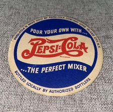 Vintage Original PEPSI COLA Drink Coaster DOUBLE DOT Coaster NOS Soda Pop Single