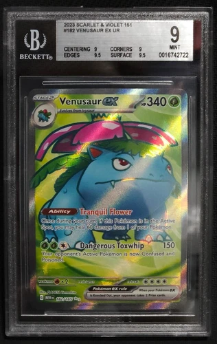 Pokémon 151, Venusaur Ex 182, Ultra Rare Full Art Scarlet & Violet, BGS 9!!!