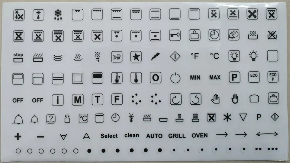 CHEF Part No.1000002 Oven Range Stove Cooker Decals Display Sticker Symbol Label