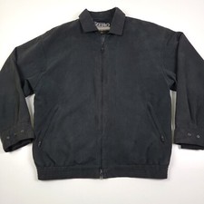Zero Restriction Golf Outerwear Mens L Microsuede Jacket Black Made USA Full Zip