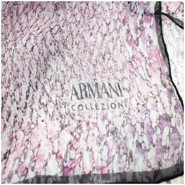 Autêntica estola retangular de seda Armani COLLEZIONI roxa x preta usada classificação A - Imagem 4 de 4