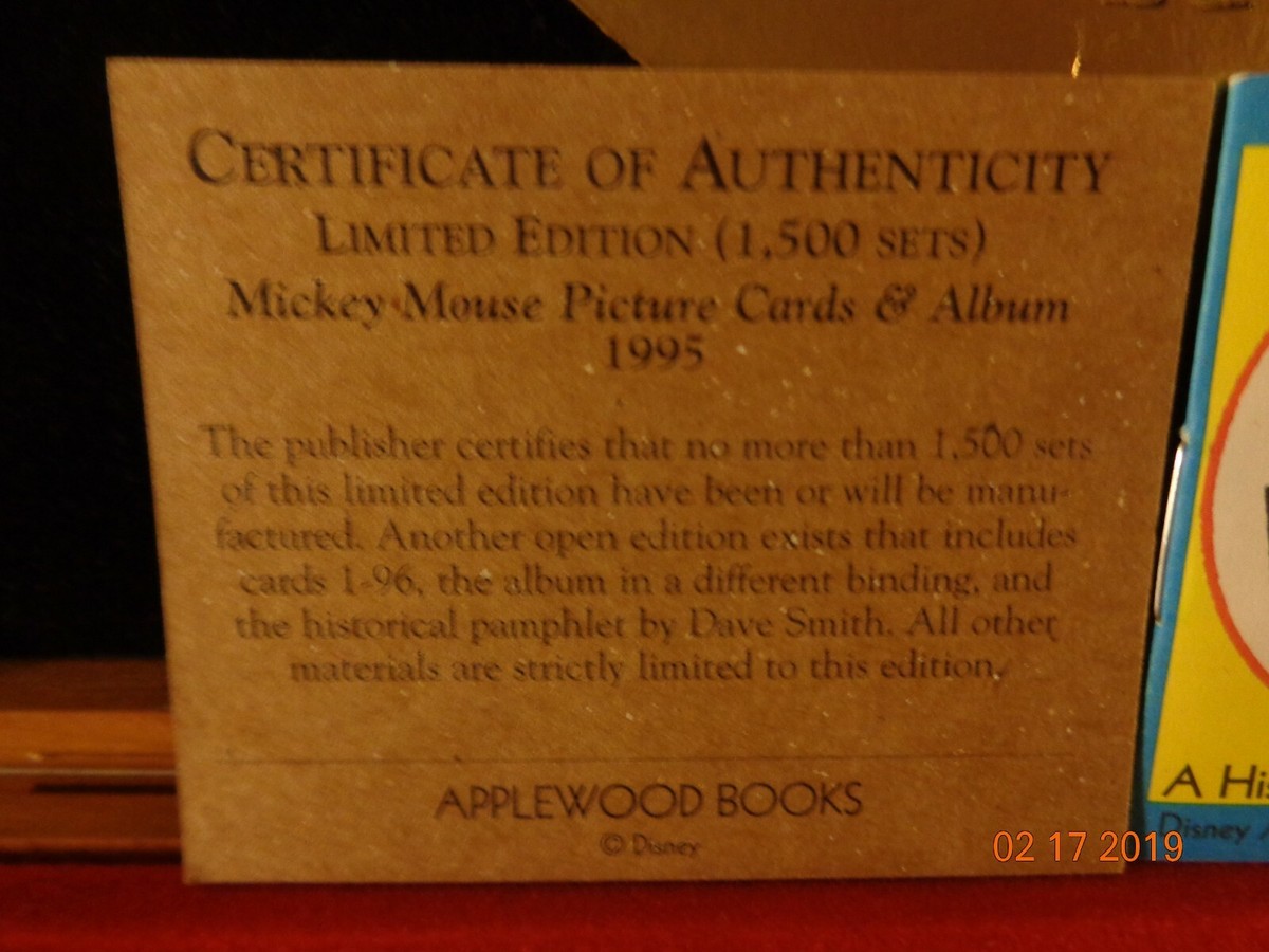 Mickey Mouse Picture Cards and Album, Mint Condition, Unopened