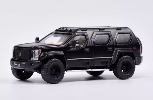 GCD 1:64 Black US G Patton GX Armored SUV Model Diecast Metal Car BN - Picture 1 of 16
