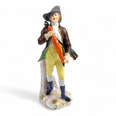 Antique Samson porcelain figurine, ''Umbrella Seller,'' after Ludwigsburg, c. 1860
