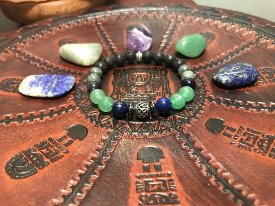 Pulsera de cristal de intención curativa de cristal de ansiedad soporte presión arterial alta Foto 2 de 4