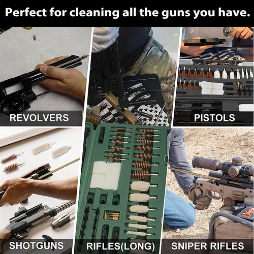 62PCS Gun Cleaning Kit Set For Hunting Rifle Pistol Shotgun Firearm Cleaner Tool - Picture 9 of 15