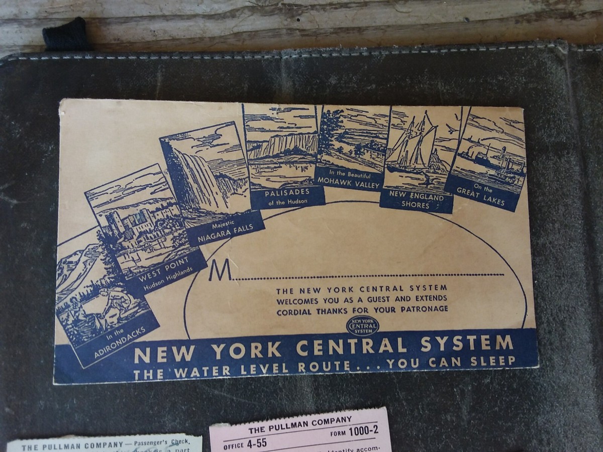 【紙モノ 1940-50年代 オハイオ鉄道給与明細カード】 5 Vintage 1940s? Railroad Ticket Stubs + Envelope Train