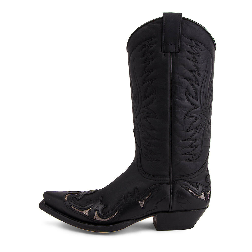 Mules Sendra Boots 3242 Raven bottes en cuir pour vos sorties urbaines et soirées rock