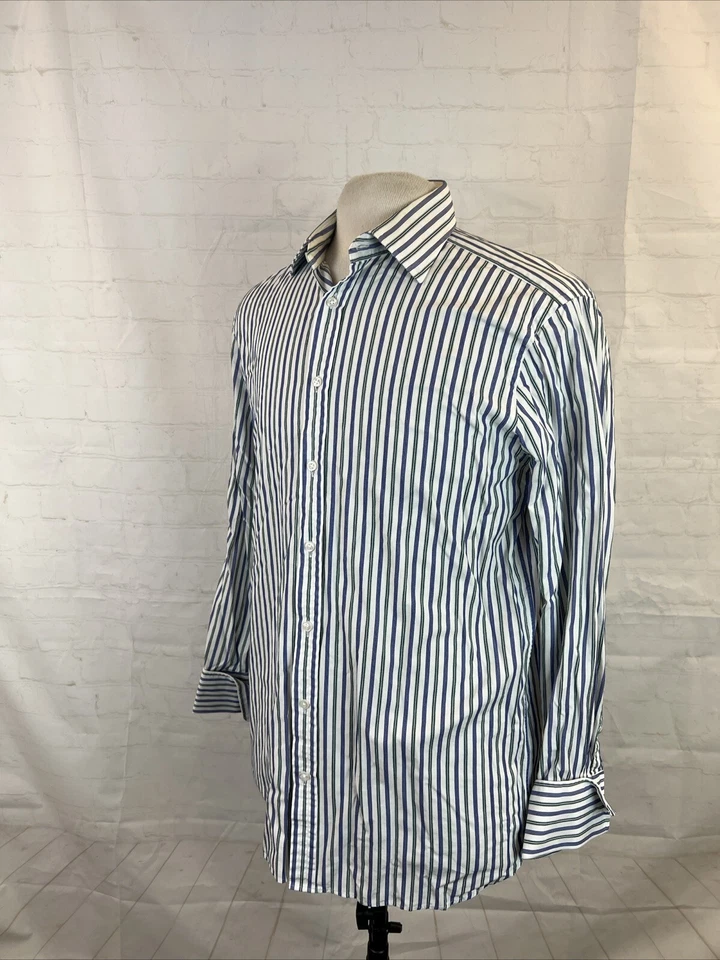 Thomas Pink Men's White Striped Cotton Dress Shirt 15.5 -34 $158 - Image 3 of 4