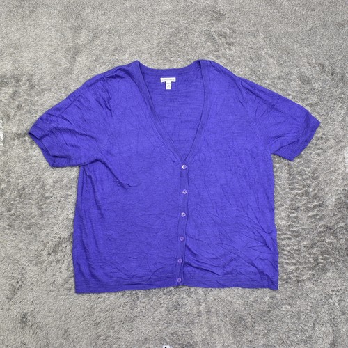 2XL Button Cardigan Sweater Purple 