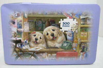 Henry Cats and Friends Jigsaw Puzzle Puppy Dogs Fun Shop Day 500 Pcs in Tin