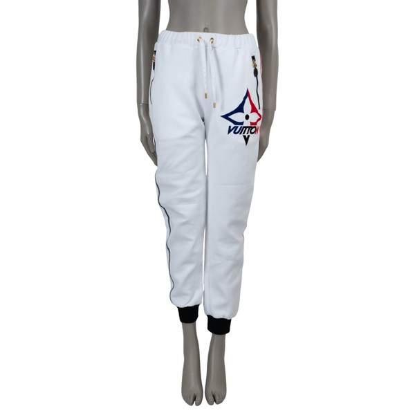 71790 authentische LOUIS VUITTON weiße Baumwolle 2024 LV SNOWFLAKE Jogginghose S