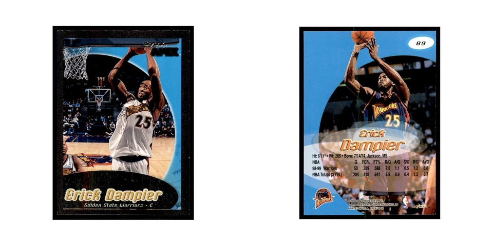 1999 SkyBox Apex Erick Dampier Golden State Warriors #89 - Image 3 of 3