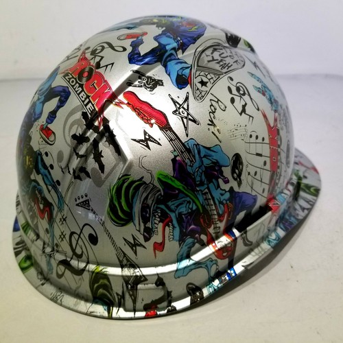 Hard Hat custom hydro dipped , OSHA approved ROCK ZOMBIE F**K YEAH !!!NEW!!!! - Picture 4 of 5