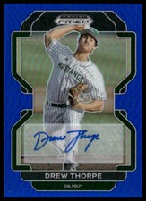 2022 Panini Prizm Draft Picks #PDP61 Drew Thorpe Base Autographs Blue #/99