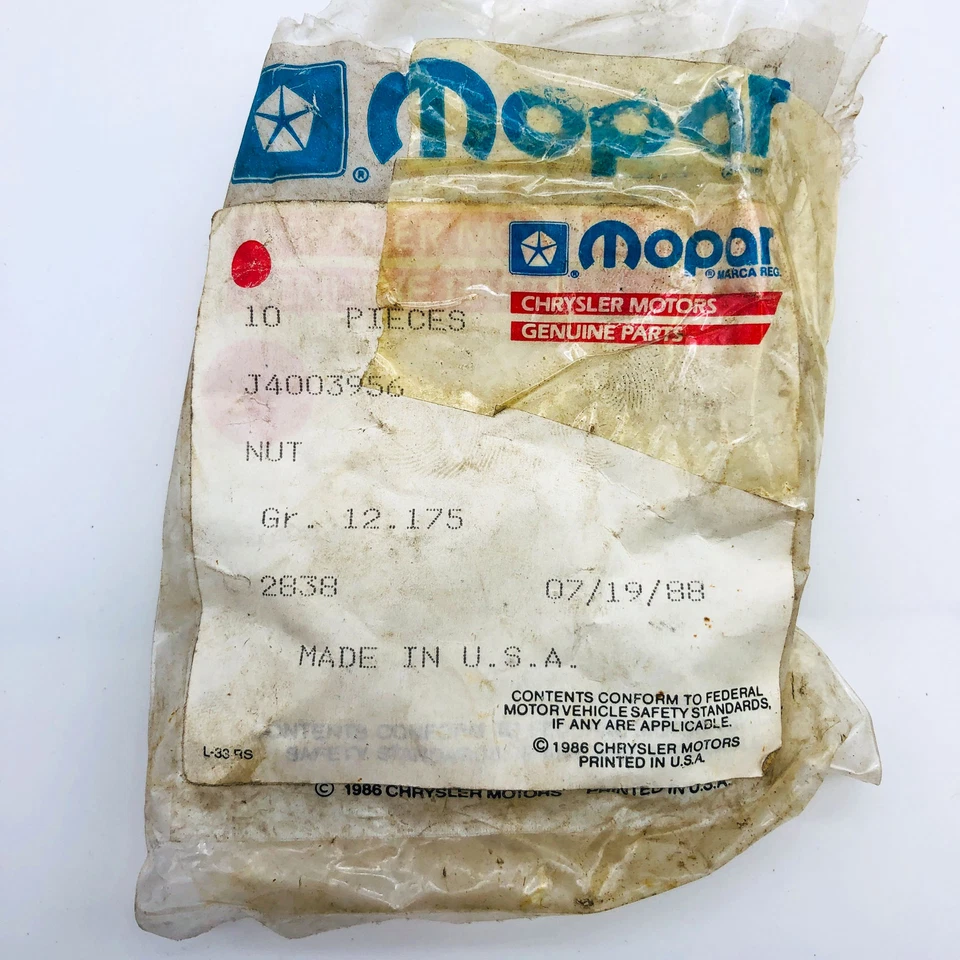 Mopar 4003956 Nut for Stabilizer Bar Mount OEM NOS 81-86 Jeep CJ 5-8 Scrambler - Изображение 2 из 4